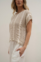 Carina Box Top Natural White w Gold Strand