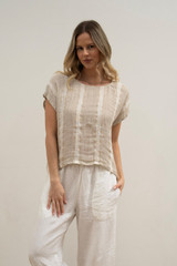 Carina Box Top Natural White w Gold Strand