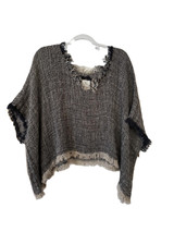 Sarita Linen Top Black & Natural Woven