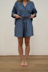 Eve Linen Short Powder Blue