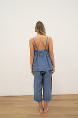Tilly Linen 3/4 Pants Powder Blue