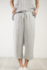 Tilly Linen 3/4 Pants Powder Blue StripePowder Blue Stripe