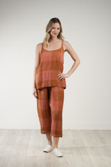 Tilly Linen 3/4 Pants Plaid Check
