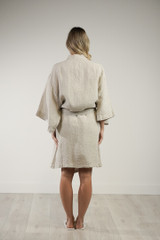 Verona Linen Robe Chambray Oat