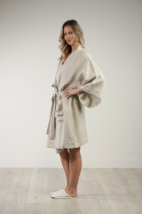 Verona Linen Robe Chambray Oat