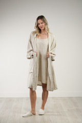 Verona Linen Robe Chambray Oat