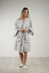 Verona Linen Robe Powder Blue Stripe