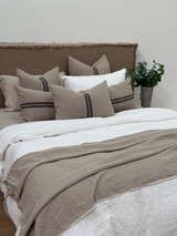 Puro Lino Cushion Cover Charcoal Stripes 40x120cm