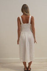 Vestito Shirred Dress White Combo