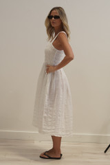 Vestito Shirred Dress White Combo