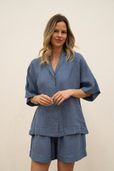Noemi Half Sleeve Top Powder Blue