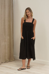 Vestito Shirred Dress Black Combo