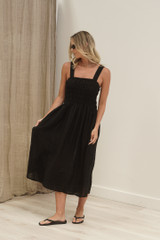 Vestito Shirred Dress Black Combo