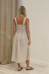 Vestito Shirred Dress Oat Combo