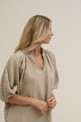 Orabella V-neck Dress Natural (With Pockets)