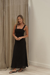 Fia Shirred Top Black