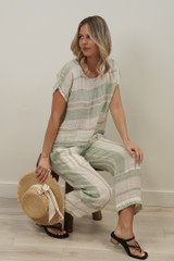 Carina Box Top Reseda Stripey