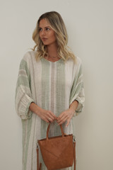Rosa Kaftan Reseda Stripey