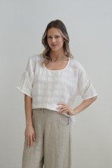 Barbara Top in White Combo