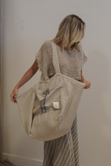 Puro Lino Tote Bag Blue Stripes