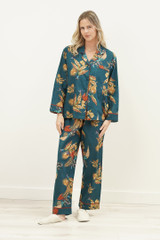 Autumn Leaf  Petrol Blue Long PJ Set
