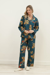 Autumn Leaf  Petrol Blue Long PJ Set