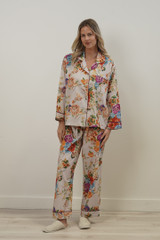 Camilla Bouquet White Long PJ Set
