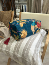 Autumn Leaf Petrol Blue Toiletry Bag