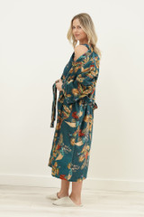 Autumn Leaf  Petrol Blue Velvet Robe