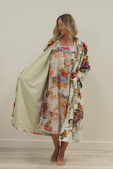 Camilla Bouquet White Velvet Robe