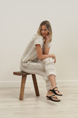 Carina Box Top Natural Stripey