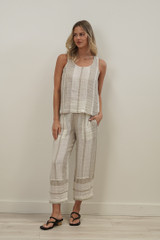 Mirabella Top Natural Stripey