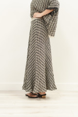 Linen Skirt Black & Natural Blocks