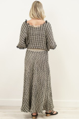 Linen Skirt Black & Natural Blocks