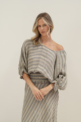 Serena Shirred Hem Top Earth Weave