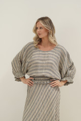 Serena Shirred Hem Top Earth Weave