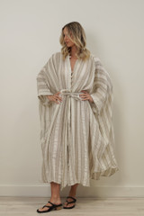 Donna Oversized Buttoned Dress Natural White