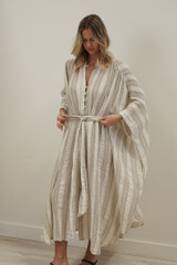 Donna Oversized Buttoned Dress Natural White