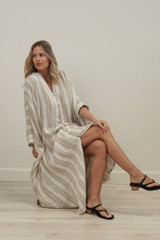 Donna Oversized Buttoned Dress Natural White