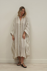 Donna Oversized Buttoned Dress Natural White