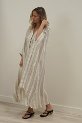 Donna Oversized Buttoned Dress Natural White