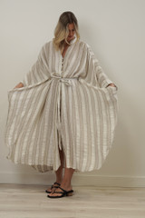 Donna Oversized Buttoned Dress Natural White