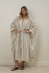 Donna Oversized Buttoned Dress Natural White