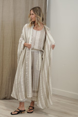 Donna Oversized Buttoned Dress Natural White