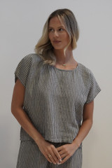 Carina Box Top Blue Stripe