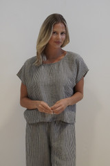 Carina Box Top Blue Stripe