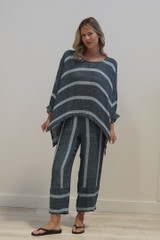 Valentina Top Gemstone Blue Stripe