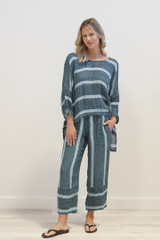 Valentina Top Gemstone Blue Stripe