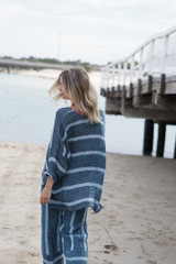 Valentina Top Gemstone Blue Stripe