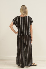 Carina Box Top Black Velvet Stripes